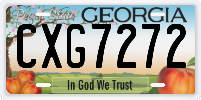 GA license plate CXG7272