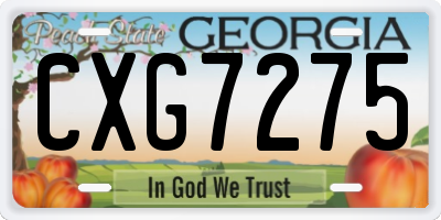 GA license plate CXG7275