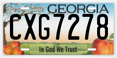 GA license plate CXG7278