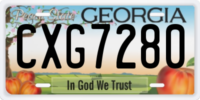 GA license plate CXG7280