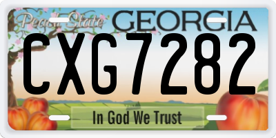 GA license plate CXG7282