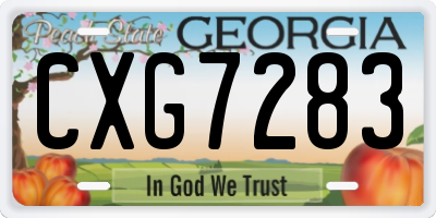 GA license plate CXG7283