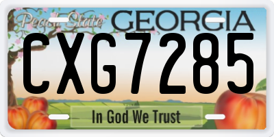 GA license plate CXG7285