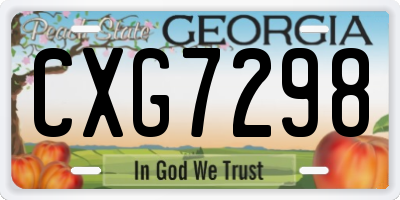 GA license plate CXG7298