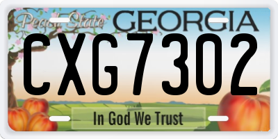 GA license plate CXG7302