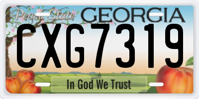 GA license plate CXG7319