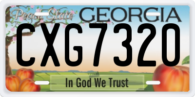 GA license plate CXG7320