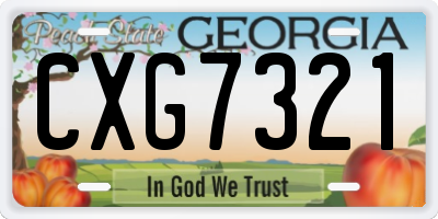 GA license plate CXG7321