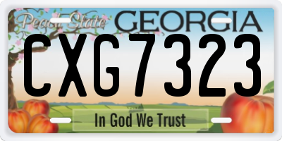 GA license plate CXG7323