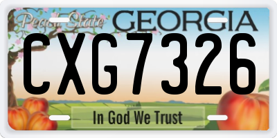 GA license plate CXG7326