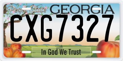 GA license plate CXG7327