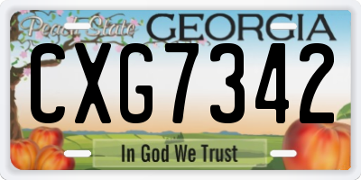GA license plate CXG7342