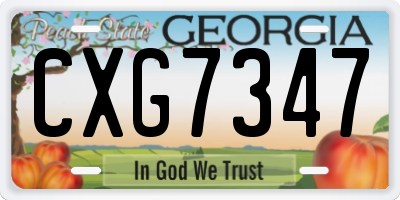 GA license plate CXG7347