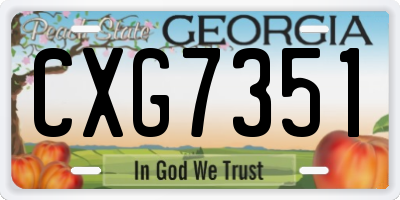 GA license plate CXG7351