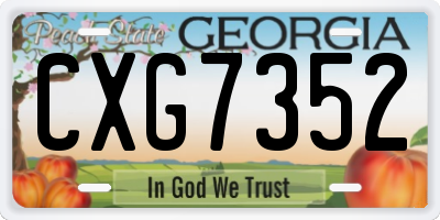 GA license plate CXG7352