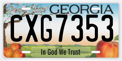 GA license plate CXG7353