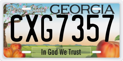 GA license plate CXG7357