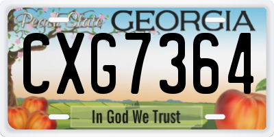 GA license plate CXG7364