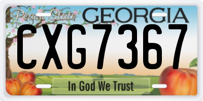 GA license plate CXG7367