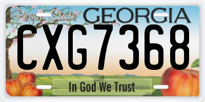 GA license plate CXG7368