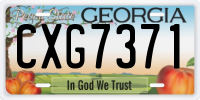 GA license plate CXG7371