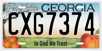 GA license plate CXG7374