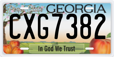 GA license plate CXG7382
