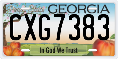 GA license plate CXG7383