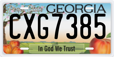 GA license plate CXG7385