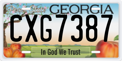 GA license plate CXG7387