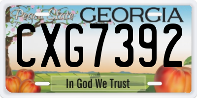 GA license plate CXG7392