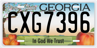 GA license plate CXG7396