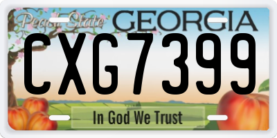 GA license plate CXG7399