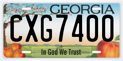 GA license plate CXG7400