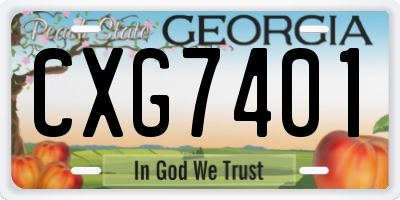 GA license plate CXG7401