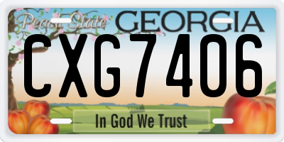 GA license plate CXG7406