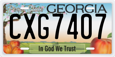 GA license plate CXG7407