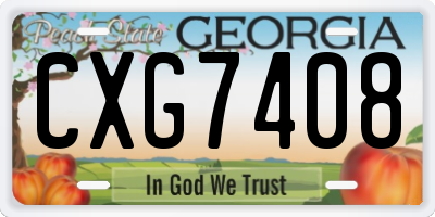 GA license plate CXG7408