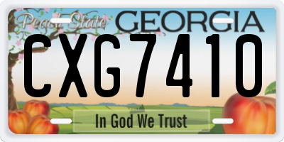 GA license plate CXG7410