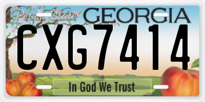 GA license plate CXG7414