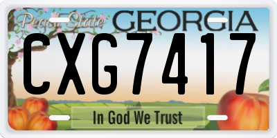 GA license plate CXG7417