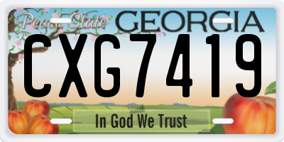 GA license plate CXG7419