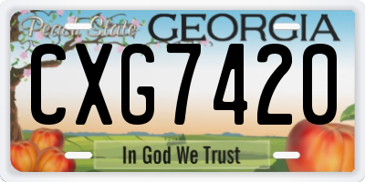 GA license plate CXG7420