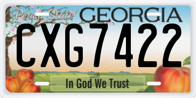 GA license plate CXG7422