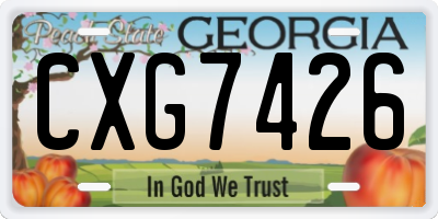 GA license plate CXG7426