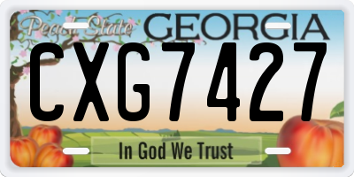 GA license plate CXG7427