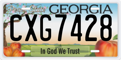 GA license plate CXG7428