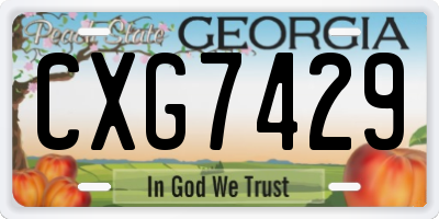 GA license plate CXG7429
