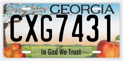GA license plate CXG7431