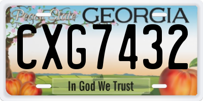 GA license plate CXG7432